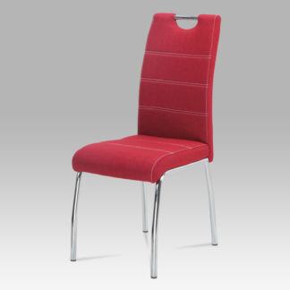 Jídelní židle HC-486 RED2, červená látka/chrom