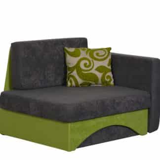 Křeslo rozkládací KUBÍK, pravá, šedá látka/zelená látka