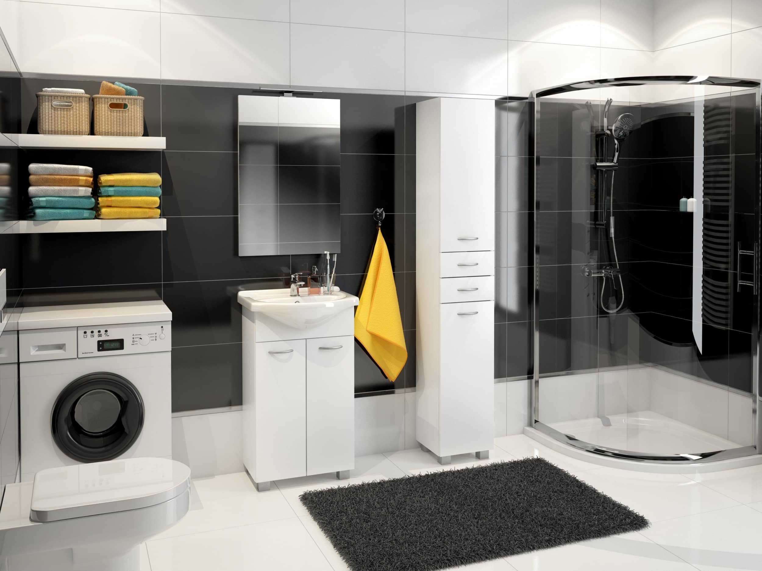 Koupelnová sestava NEJBY s umyvadlem, bílá