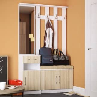 Předsíňová stěna MÁŠENKA I, bílá/dub sonoma