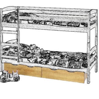 Zásuvky k palandě SAMM, borovice