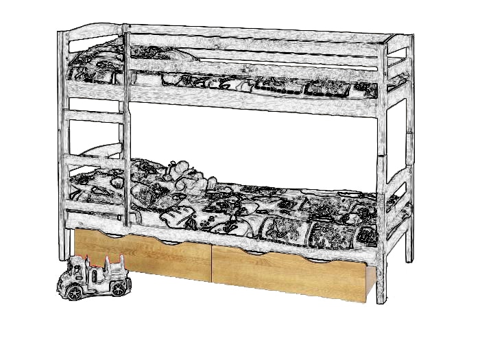 Zásuvky k palandě SAMM, borovice