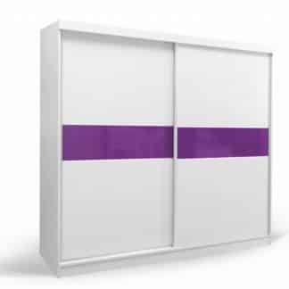 Skříň šatní GD 240, bílá/fialová