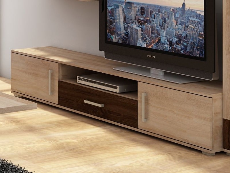 SOLAR, RTV stolek, dub sonoma sv./dub sonoma tm.