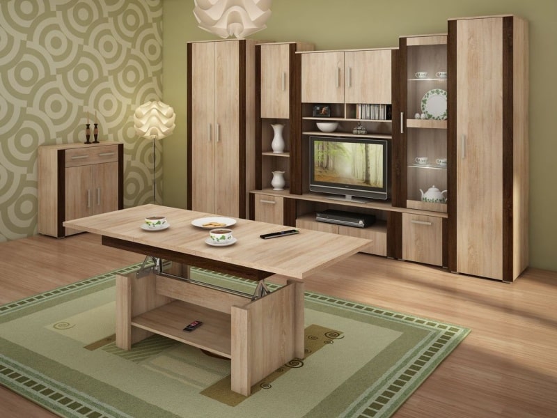 Obývací stěna NOTTI 1, dub sonoma/dub sonoma/dub sonoma tmavá