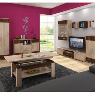 Obývací stěna SOLAR, dub sonoma sv./dub sonoma tm.