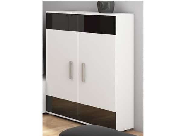 SOLAR, regál nízký, bílá/černý lesk