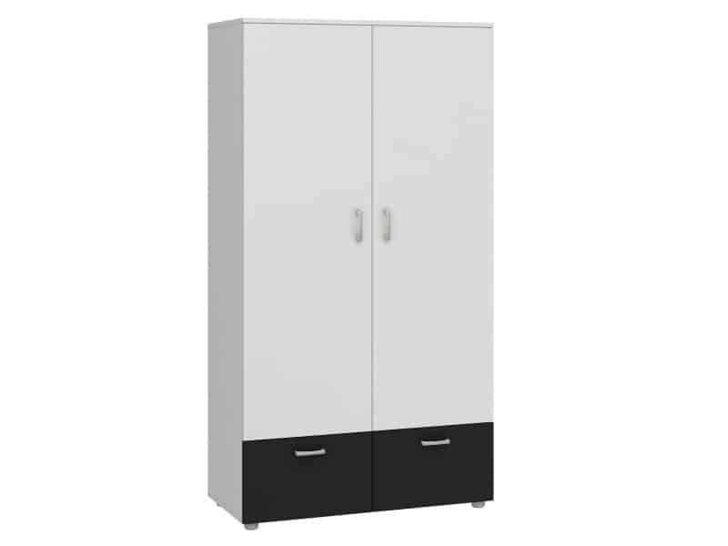 MAGIC, skříň, bílá/černý lesk