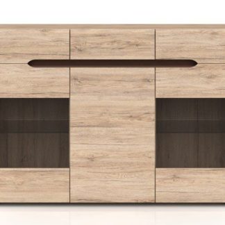 ELPASSO, komoda KOM2W1D3S, dub san remo světlý/dub wenge hnědý