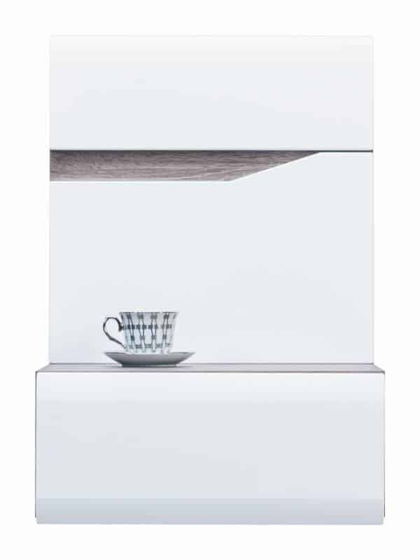 LI 14 - Noční stolek závěsný LIONEL LI 14 levý, dub sonoma truflový/bílý lesk