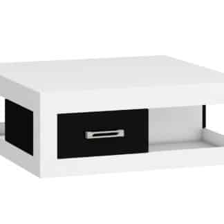VERIN/02, konferenční stolek, bílá/černý lesk