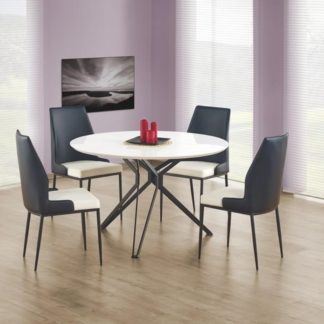 Kulatý jídelní stůl PIXEL, bílá/černá