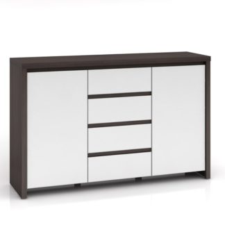 KASPIAN, komoda KOM2D4S, bílý vysoký lesk