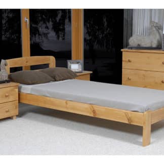 Postel SARA 90x200 cm s roštem, masiv borovice/moření olše