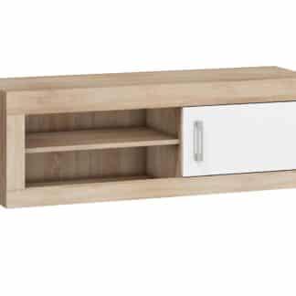VERIN/21, televizní stolek 1D, dub sonoma/bílý lesk