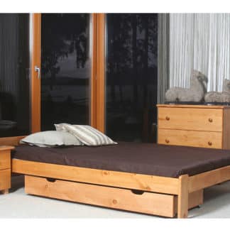 Postel CELINKA 160x200 cm s roštem, masiv borovice/moření olše