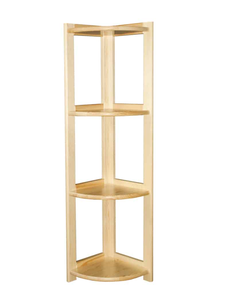 Regál rohový ažurový - výška 163 cm, masiv borovice