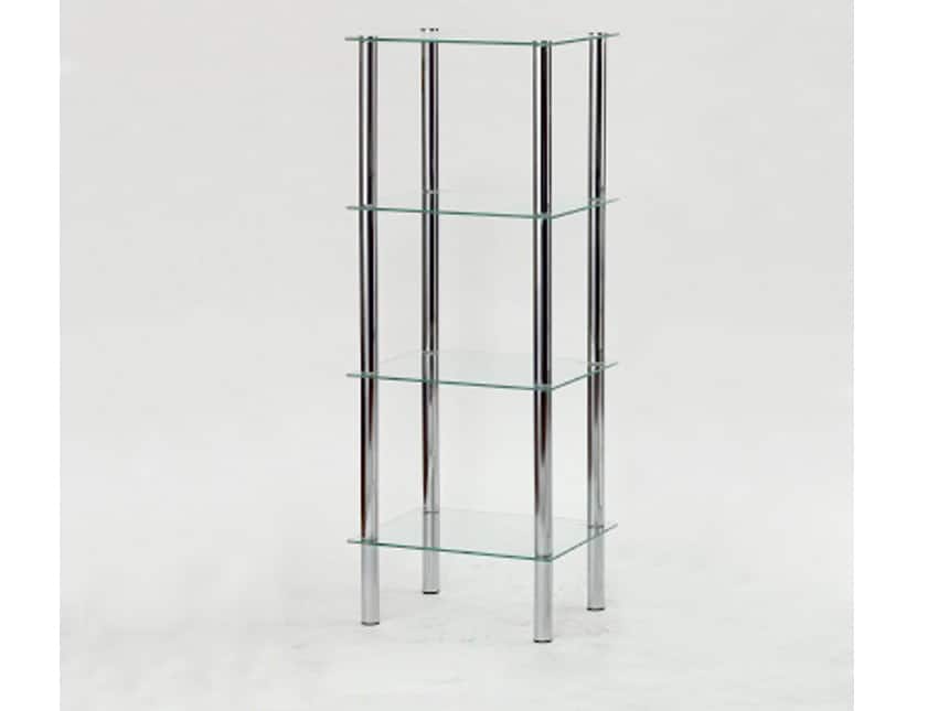 FREDDY 3 regál, kov/sklo