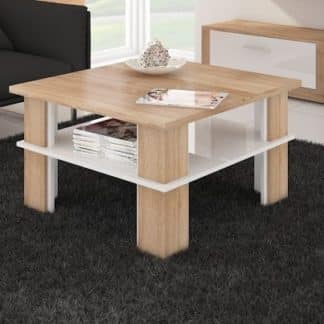 Konferenční stolek FUTURA 1, dub sonoma/bílý lesk