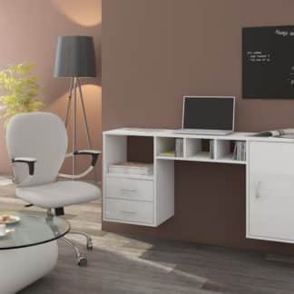 Psací stůl HANGER, bílá/bílý lesk