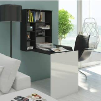 Psací stůl HIDE, černá/bílý lesk