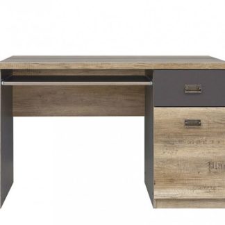 Elegantní PC stůl MALCOLM, BIU1D1S, dub canyon monument/šedý wolfram