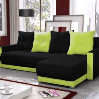 Rohová sedačka INSIGNIA BIS 3, černá/zelená