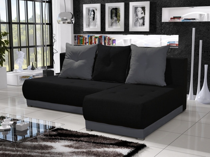 Rohová sedačka INSIGNIA 12, černá/šedá