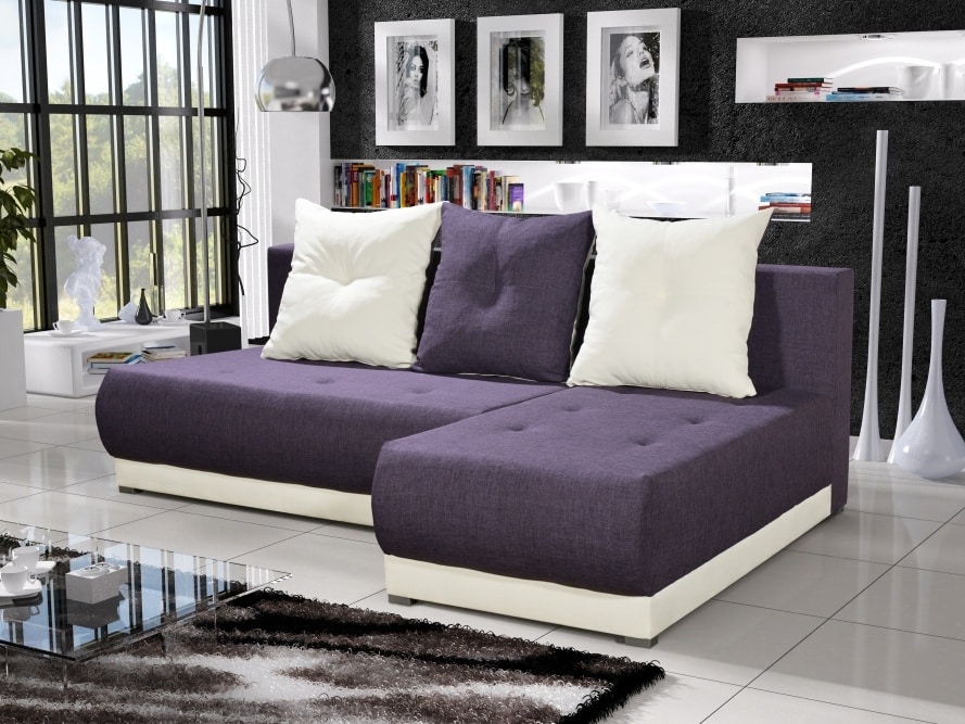 Rohová sedačka INSIGNIA 14, fialová/krémová