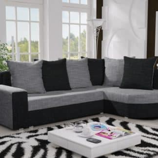 Rohová sedačka LIZBONA 14 pravá, šedá/černá