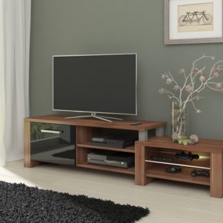 TV stolek ORION, švestka wallis/černý lesk
