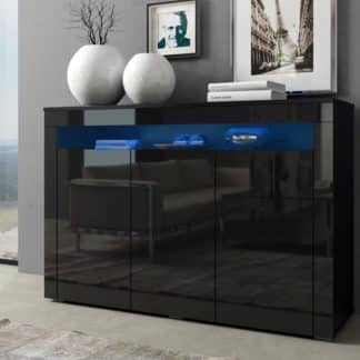Komoda SOFIA, černá/černý lesk