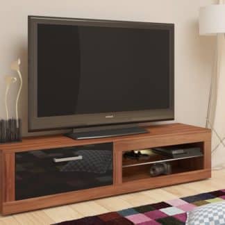 TV stolek VIKI NEW, švestka wallis/černý lesk