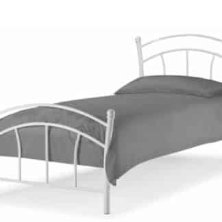 BURZUM kovová postel s roštem 90x200 cm, bílá