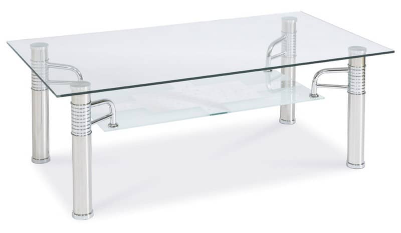 Konferenční stolek RENI B II 55cm, kov/sklo