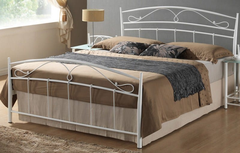 Postel SIENA120x200 cm s roštem, bílý kov