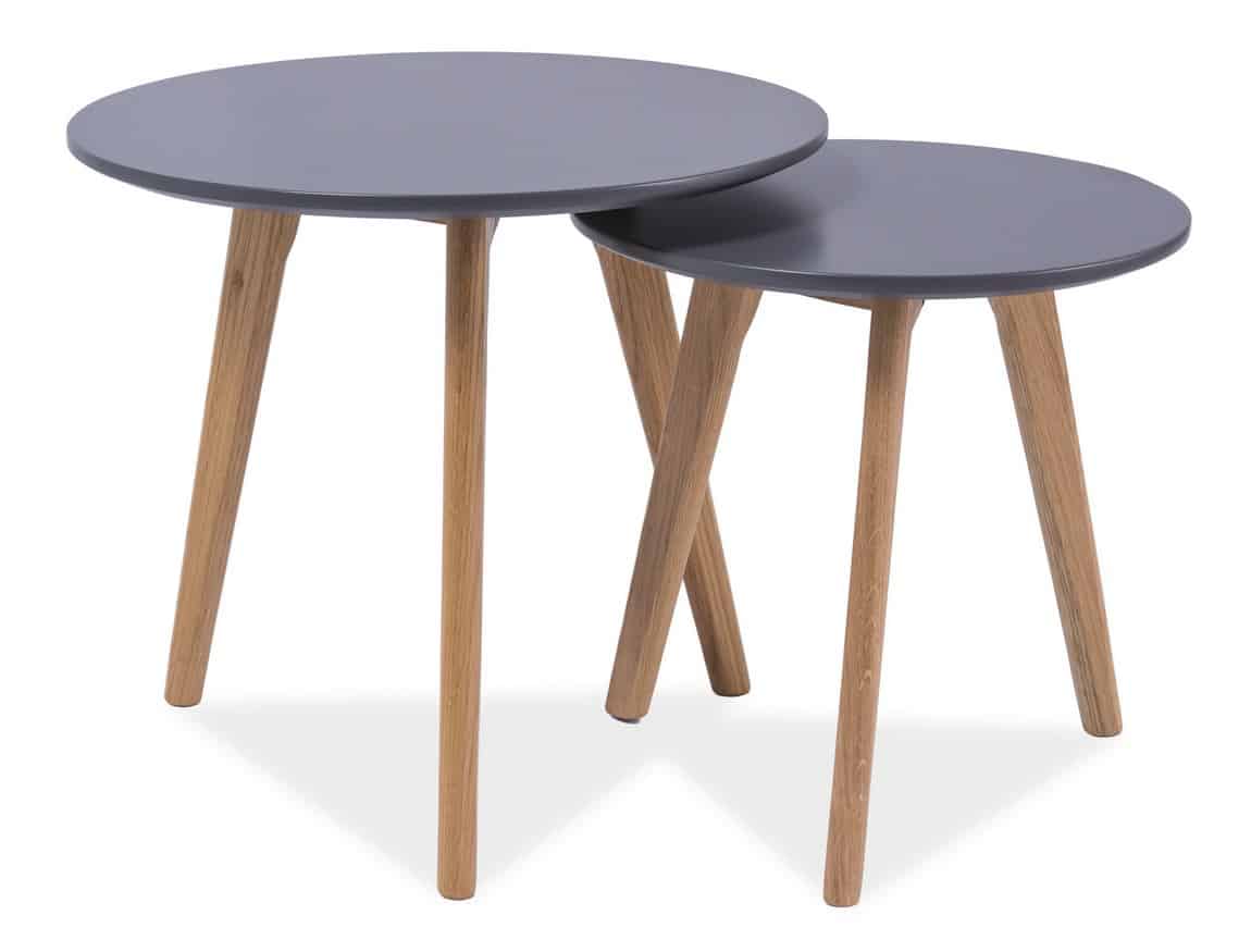 Konferenční stolky- sestava MILAN S2, šedá/dub