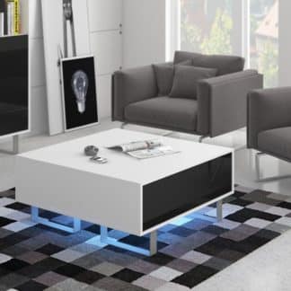 KING 8 konferenční stolek, bílá/černý lesk