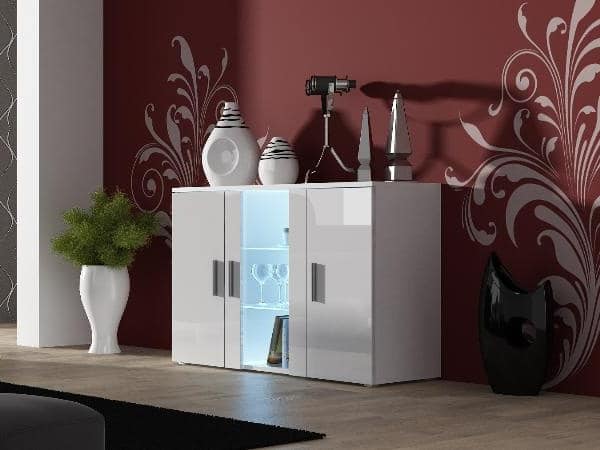 SOHO, komoda S-7, bílý mat/bílý lesk