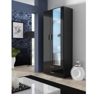 SOHO, vitrína S-6 2D2S, černý mat/černý lesk