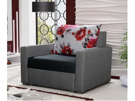 Křeslo WENECJA, černá látka/šedá látka