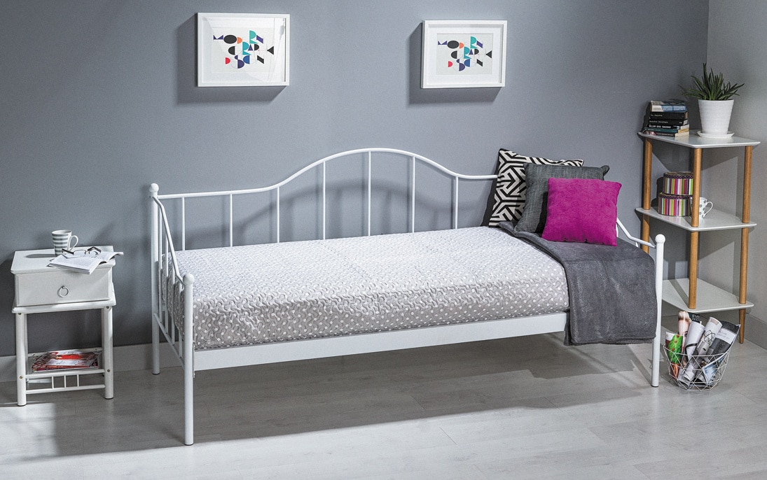 Postel s roštem DOVER, bílá
