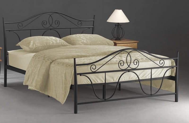 Postel s roštem DENVER 160x200, černý kov