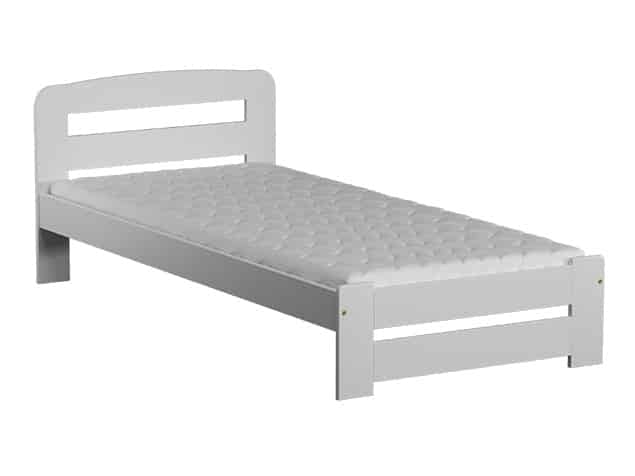 Postel LIDIA 90x200 cm s roštem, masiv borovice/moření bílá