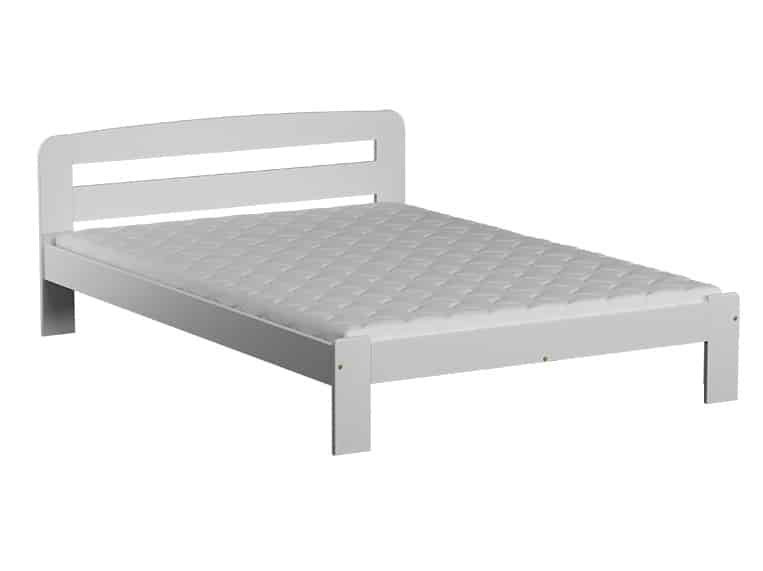 Postel SARA 160x200 cm s roštem, masiv borovice/moření bílá