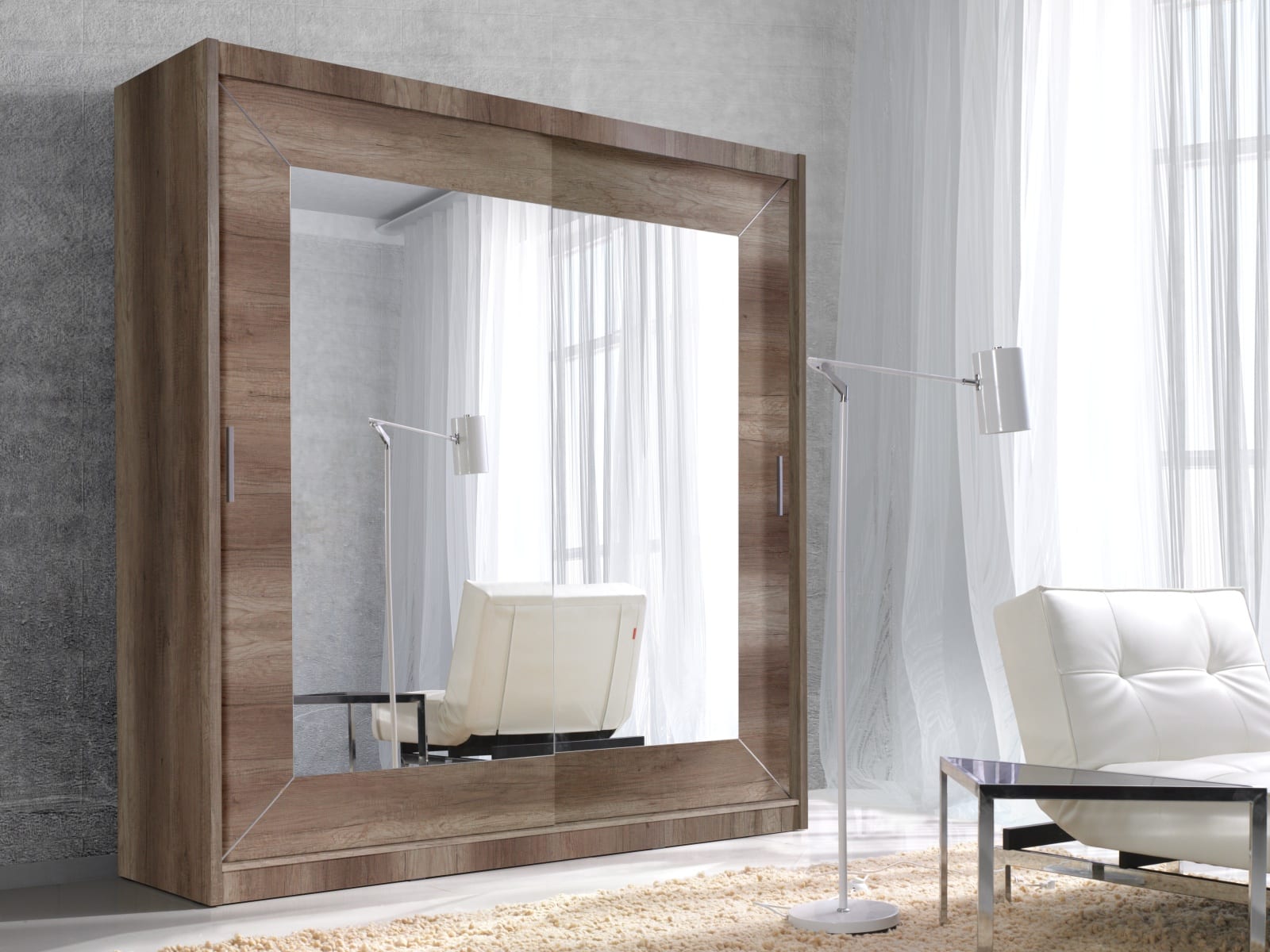 ALFA šatní skříň se zrcadlem 180 TYP 17, dub country