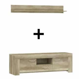 Set SKAY TV stolek SRTV155 + police P155, country šedý