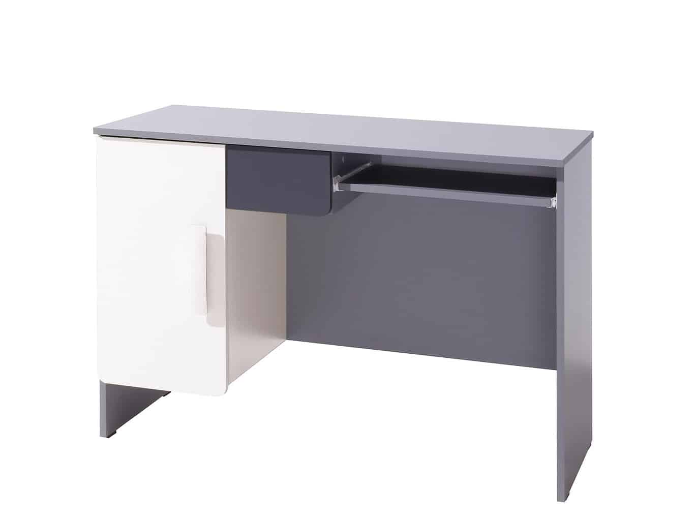 PC stůl LIDO, šedá/grafit+bílá