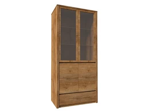 MONTANA vitrína W2D, dub lefkas tmavý