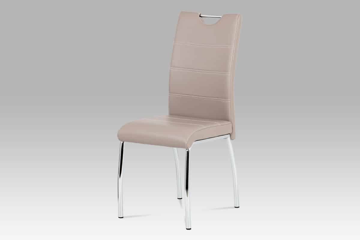 Jídelní židle HC-585 LAN, koženka lanýž/chrom